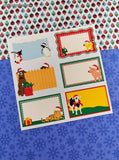 Vintage 2001 Mrs. Grossman's Christmas Labels, Animals Sticker Sheet, Unused