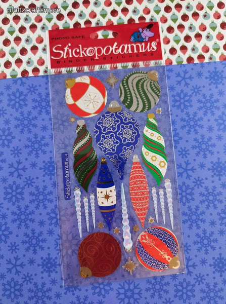 Vintage Stickopotamus Stickers, Shimmer Shiny Colorful Ornaments, 1 Sheet New & Sealed
