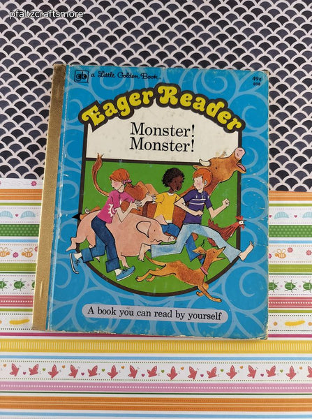 Vintage 1975 Little Golden Book Eager Reader: Monster! Monster! Hardcover