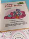 Vintage 1987 1st Printing Sesame Street Growing-Up Book, A Sitter for Baby Monster Hardcover