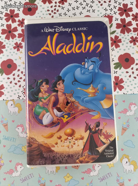 Vintage Walt Disney Classic, Aladdin Clamshell VHS Tape, Great Shape