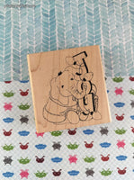 Inky Antics by Vicki Schreiner M2-0706-J Christmas Joy Elephant Wooden Block/Rubber Stamp