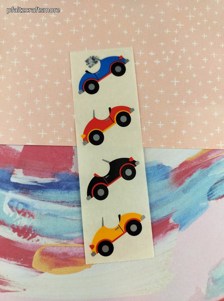 Vintage 1991 Mrs. Grossman's Colorful Buggies Cars Full Sticker Sheet, Unused