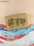 Vintage Imaginations! Gardening Flower Pots Wooden Block/Rubber Stamp