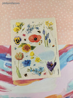 Vintage Hallmark Cards Floral Partial Sticker Sheet, Clean