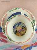 Vintage Selandia Zak Designs Nursery Rhyme The Cat and the Fiddle Melamine Divided Plate & Bowl Set