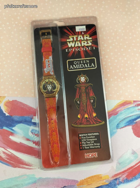 Vintage 1999 Star Wars Episode I Queen Amidala Adjustable Wrist Watch NEW