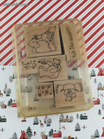 Vintage Stampin' Up Rubber Stamp Blocks Set/6, "Polar Bears"