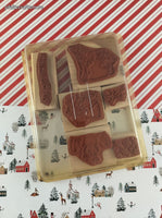 Vintage Stampin' Up Rubber Stamp Blocks Set/6, "Polar Bears"