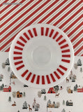 Vintage 1950's Hazel Atlas Candy Cane Striped Milk Glass Saucer, Nice & Clean, Like New