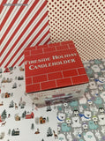 Vintage Fireside Holiday Candleholder Nice & Clean in Original Box
