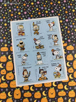 Vintage 1990's Hallmark Peanuts Snoopy Thanksgiving Full Sticker Sheet, Clean & Unused