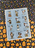 Vintage 1990's Hallmark Peanuts Snoopy Thanksgiving Full Sticker Sheet, Clean & Unused