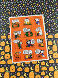 Vintage 1990's Hallmark Peanuts Snoopy Halloween Full Sticker Sheet, Clean & Unused