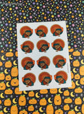 Vintage Thanksgiving Turkeys Full Sticker Sheet Hallmark Cards, 4.5" x 6" Unused