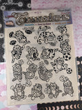 Vintage Jones Tones Transfers Black Line Iron-On Sports Kitty Cats Transfer Sheet NEW SEALED