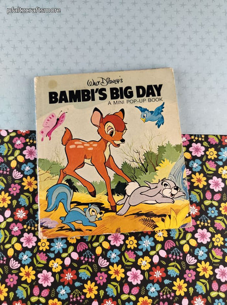 Vintage 1976 Walt Disney's Bambi's Big Day Miniature Pop-Up Book Soft/Hardcover