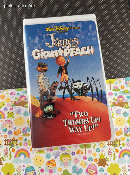 Vintage Walt Disney Presents, James and the Giant Peach Clamshell VHS Tape, Great Shape