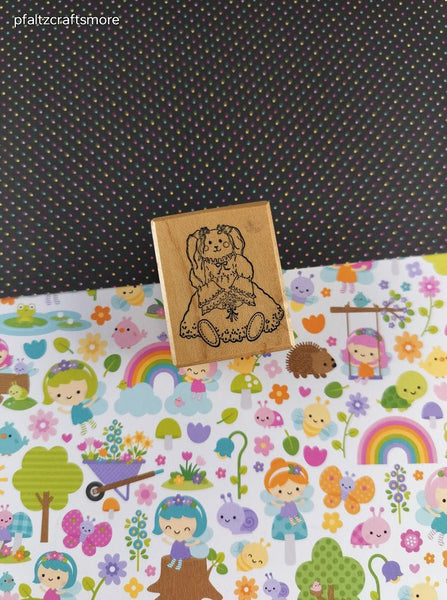 Vintage PSX Spring Bunny D727 Wooden Block/Rubber Stamp