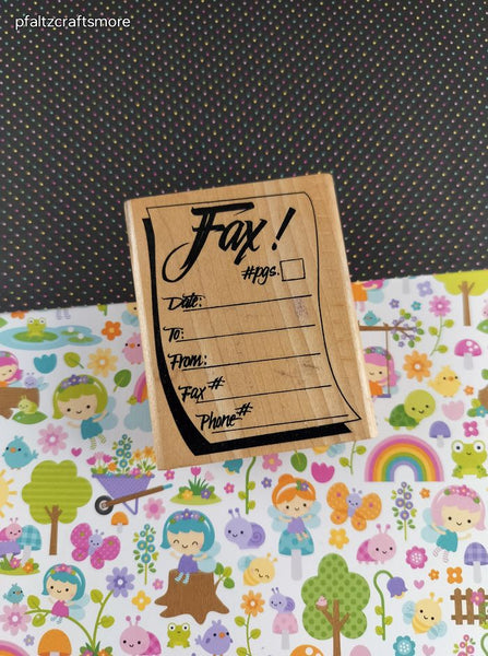 Vintage 1996 Posh Impressions Robber Stampede Fax! Wooden Block/Rubber Stamp