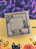 Vintage WhipperSnapper Designs L033 Pumpkins w/Stars Border Frame Fall Festive Wooden Block/Rubber Stamp