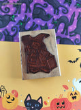 Vintage Hippo Heart Halloween Cute Witchy Trick-or-Treater Wooden Block/Rubber Stamp