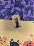 Vintage Rubber Stampede Fall Festive Pumpkin on Log 360-C Wooden Block/Rubber Stamp