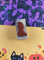 Vintage Rubber Stampede Fall Festive Pumpkin on Log 360-C Wooden Block/Rubber Stamp