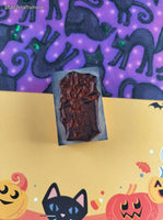 Vintage 1993 Hero Arts Fall Festive Ghostly Trick or Treat D180 Wooden Block/Rubber Stamp