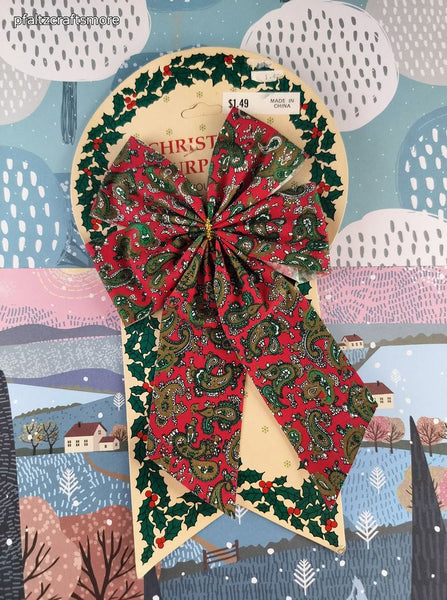 Vintage Christmas All Purpose Bow New, Unused 8.5"