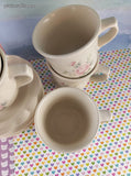 Vintage Pfaltzgraff "Tea Rose" Tea Cups w/Saucers Set/5, Nice Clean