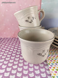 Vintage Pfaltzgraff "Heirloom" Tea Cups w/Saucers Set/4, Nice Clean