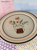Vintage 1970's Countryside Stoneware Collection JAPAN Orange Floral Dinner Plate 10.75"