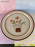 Vintage 1970's Countryside Stoneware Collection JAPAN Orange Floral Dinner Plate 10.75"