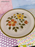 Vintage JAPAN Wild Flower Retro Large Dinner Plate 10.75", Like New