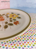 Vintage JAPAN Wild Flower Retro Large Dinner Plate 10.75", Like New