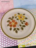 Vintage JAPAN Wild Flower Retro Large Dinner Plate 10.75", Like New