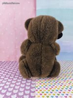 Vintage 1980's The Heritage Collection Brown Teddy Bear w/Bow Plush Nice & Clean, 8"