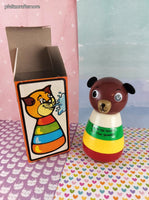 Vintage Squirt Animal - Bear - Retro Made in Hong Kong Plastic Toy New in Open Box