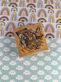 Vintage 1996 Stampendous! Teddy Bear Toy Box Wooden Block/Rubber Stamp