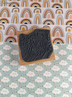 Vintage 1996 Stampendous! Teddy Bear Toy Box Wooden Block/Rubber Stamp