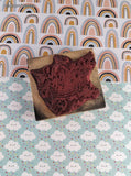 Vintage Garden Floral Basket w/Birds Wooden Block/Rubber Stamp