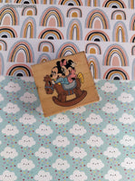 Vintage Disney Babies Mickey Mouse Rubber Stampede Rocking Horse Babies 333-E Block/Rubber Stamp