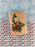 Vintage 1996 Stampendous! Christmas Wintry Snowy Lamp Block/Rubber Stamp