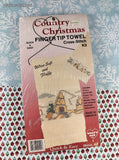 Vintage Country Christmas Finger Tip Towel Cross-Stitch Kit Snowy House NEW SEALED