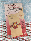 Vintage Country Christmas Finger Tip Towel Cross-Stitch Kit Fruit Wreath NEW SEALED