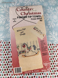 Vintage Country Christmas Finger Tip Towel Cross-Stitch Kit Rocking Horse NEW SEALED