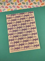 Vintage Lisa Frank Spring Easter Bunnies Chicks Rainbow Eggs Full Sticker Sheet #S137