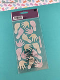 Vintage Sticko Stickers, "Pink Yellow Handprints Footprints", 1 Sheet New & Sealed