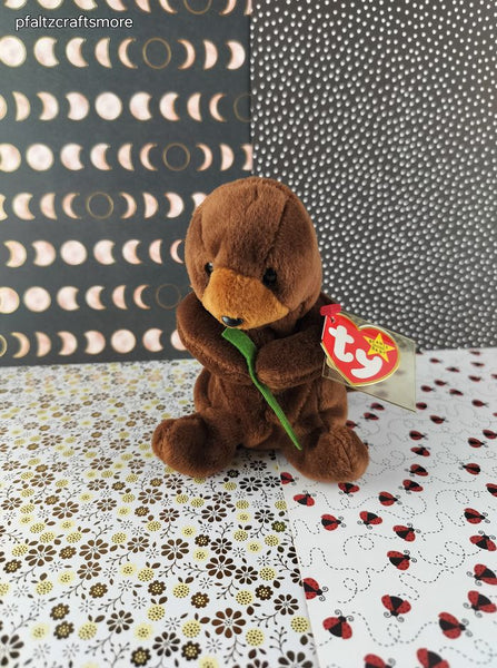 Vintage TY Beanie Baby - Seaweed, Otter - March 19, 1996 LIKE NEW